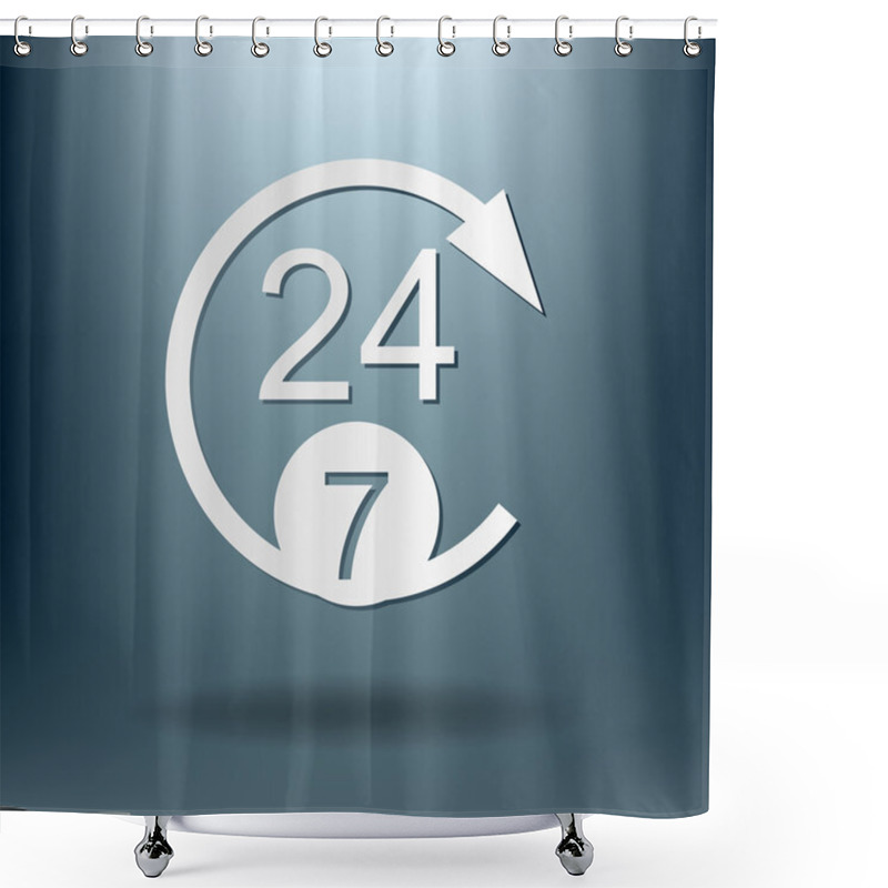 Personality  24 Hours, 7 Days Icon Shower Curtains