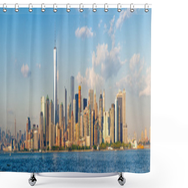 Personality  Panoramic View Of The Lower Manhattan Skyline In New York City Shower Curtains