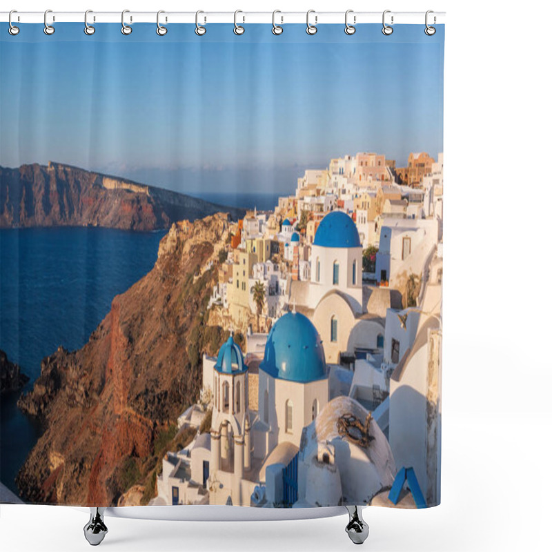 Personality  Oia Village Churches On Santorini Island In Greece Shower Curtains