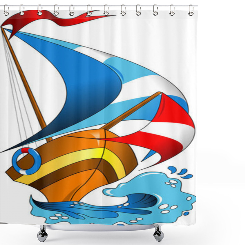 Personality  Sea Regatta Shower Curtains