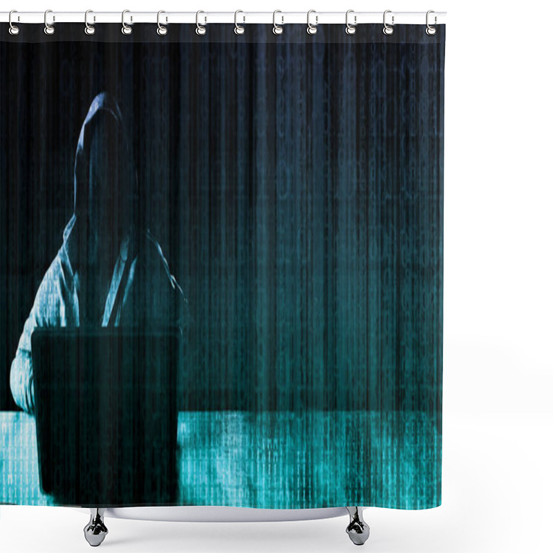 Personality  Cyber Attack Online With Hacker Accessing Stolen Data Shower Curtains