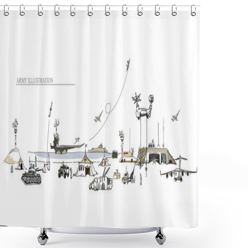 Personality  Army Illustration, Military Concept Shower Curtains