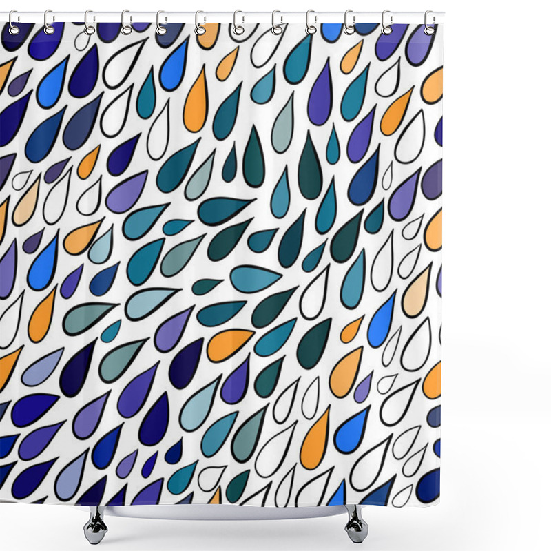 Personality  Rainy Seamless Pattern, Abstract Rainy Pattern Shower Curtains