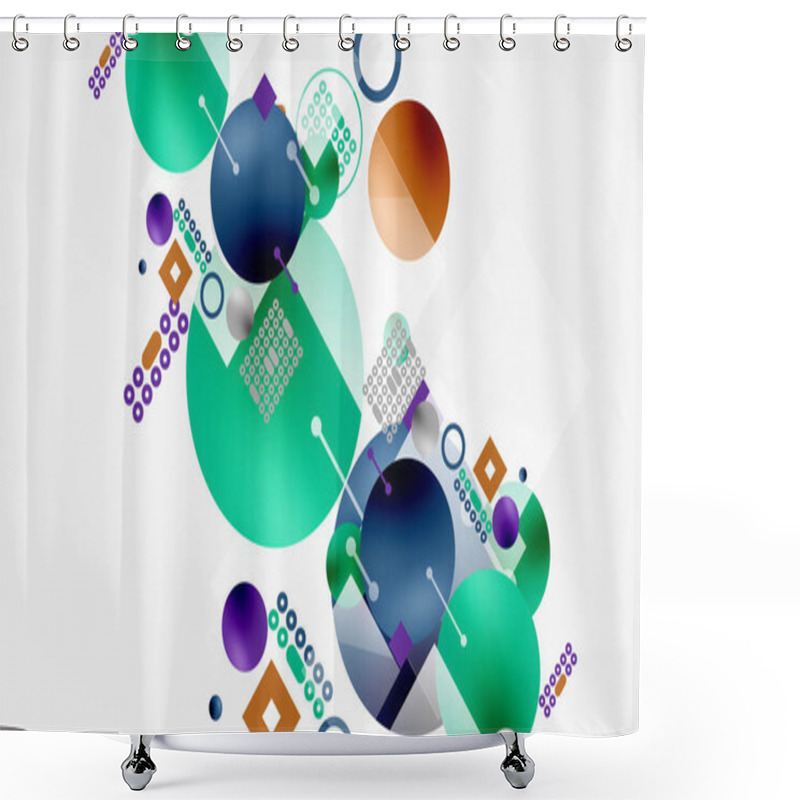 Personality  Circles And Elements Geometric Abstract Background Shower Curtains