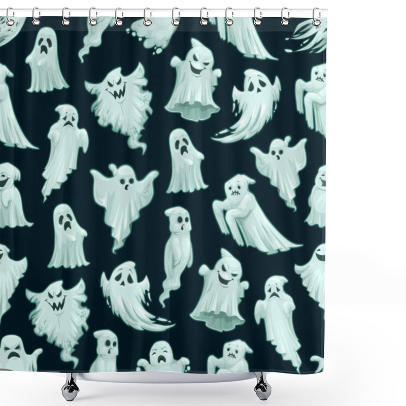 Personality  Halloween Ghost Pattern, Cartoon Seamless Monsters Shower Curtains