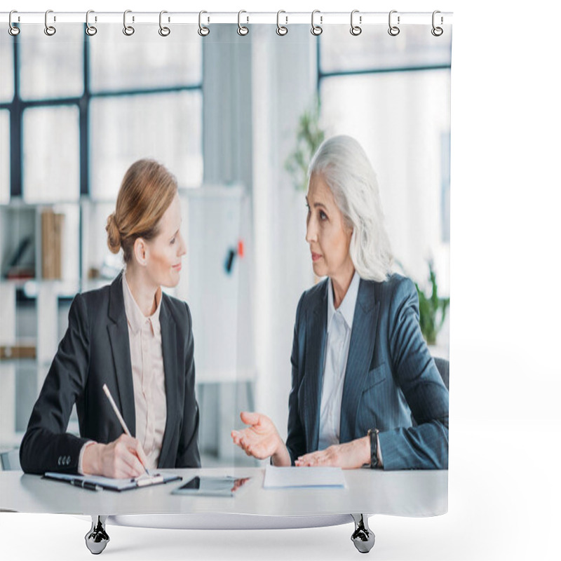 Personality  Businesswomen Discussing Project Shower Curtains