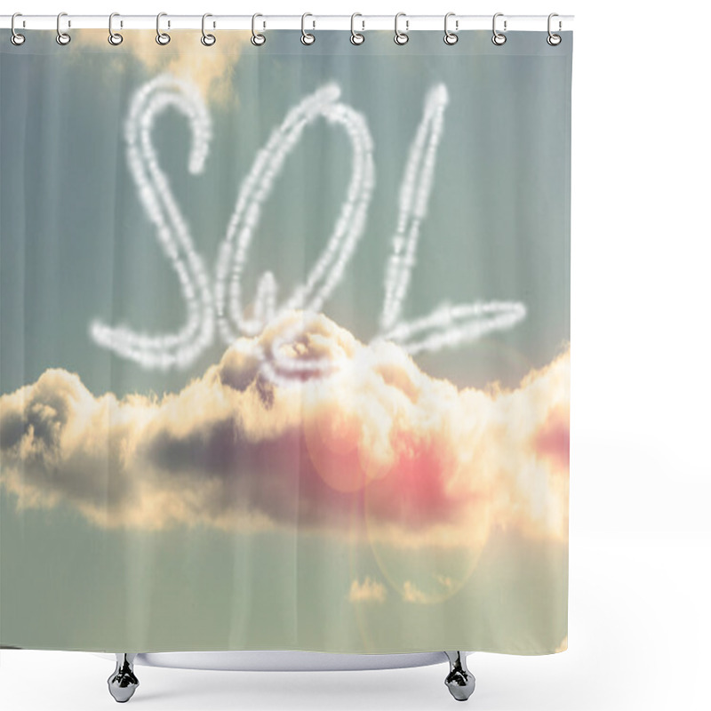 Personality  SQL - Against Bright Blue Sky With Cloud Shower Curtains