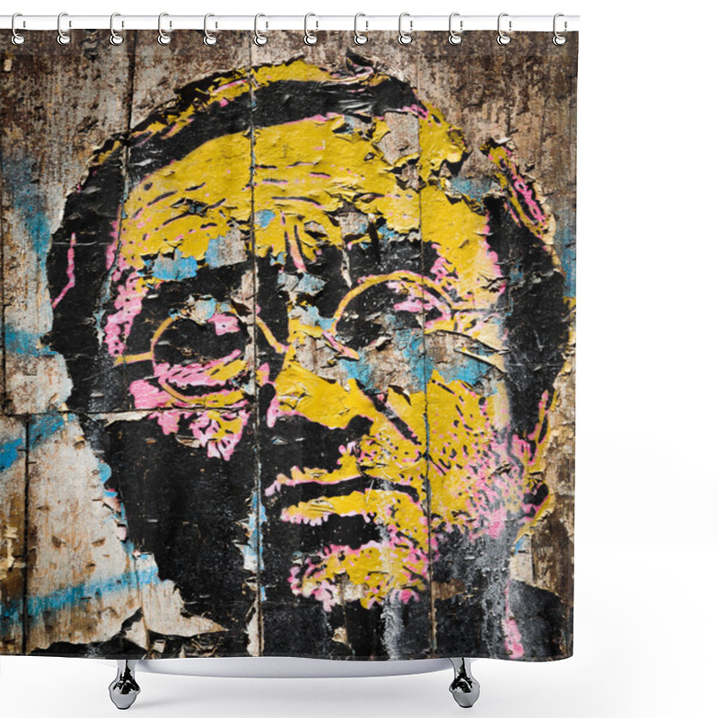 Personality  Graffiti Potrait In Valencia  Shower Curtains