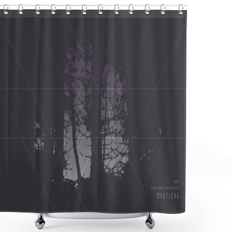 Personality  Banner Design With The Image Of Pine Forest Shower Curtains