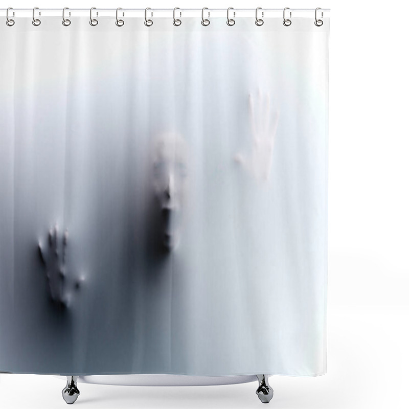 Personality  Crying Shouting Silhoette Of Man Shower Curtains