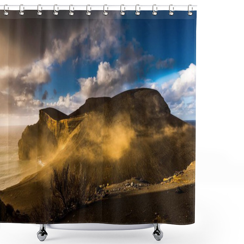 Personality  Rocky Coast, Capelinhos Peninsula With Cloudy Skies, Faial Island, Azores, Portugal, Europe Shower Curtains