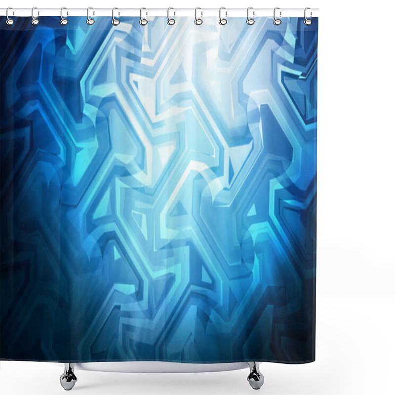 Personality  Blue Stained Glass Background Shower Curtains