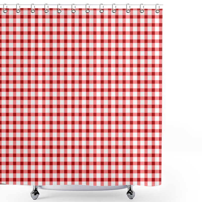 Personality  Red Gingham Pattern Background. Texture From Plaid, Tablecloths, Clothes And Other Textile Products, Vector Illustration Shower Curtains