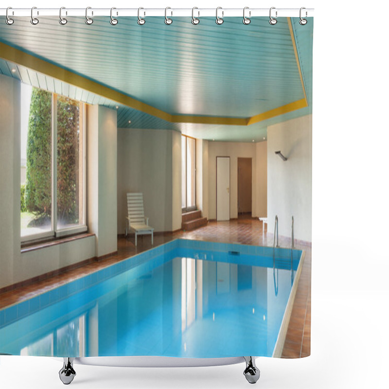 Personality  Indoor Pool Of House Shower Curtains