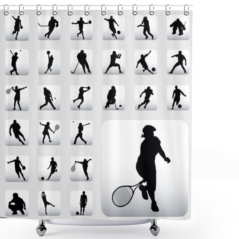 Personality  Sport Silhouettes Shower Curtains