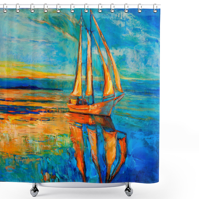 Personality  Sail Ship Shower Curtains