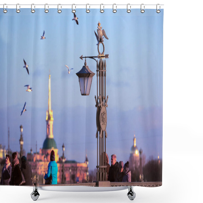 Personality  On The Ioanovsky Bridge In The Peter And Paul Fortress Is A Hist Shower Curtains