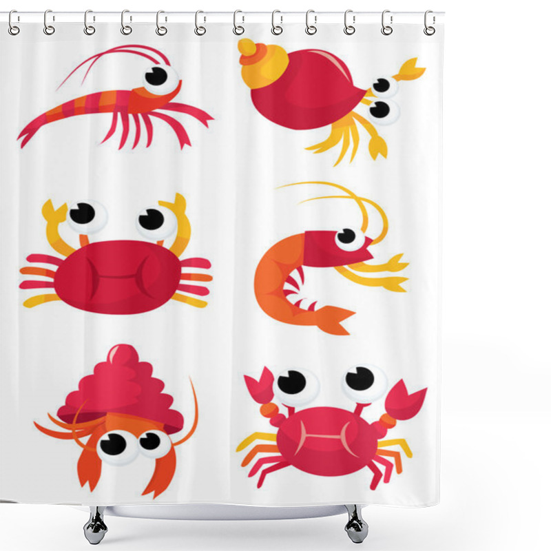 Personality  Cartoon Crustaceans Shower Curtains