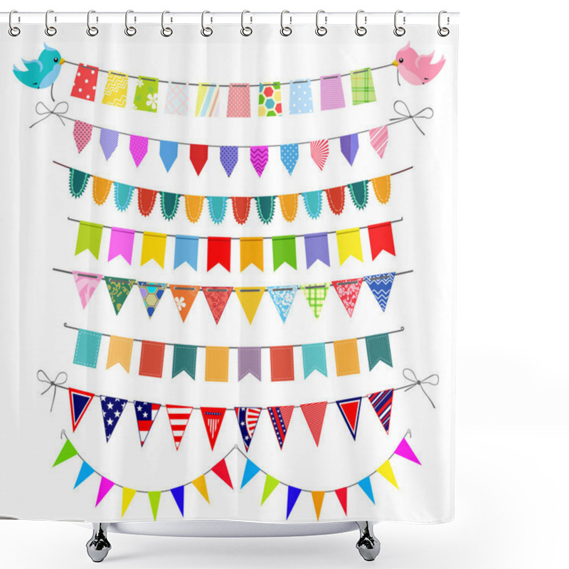 Personality  Bunting Set Shower Curtains