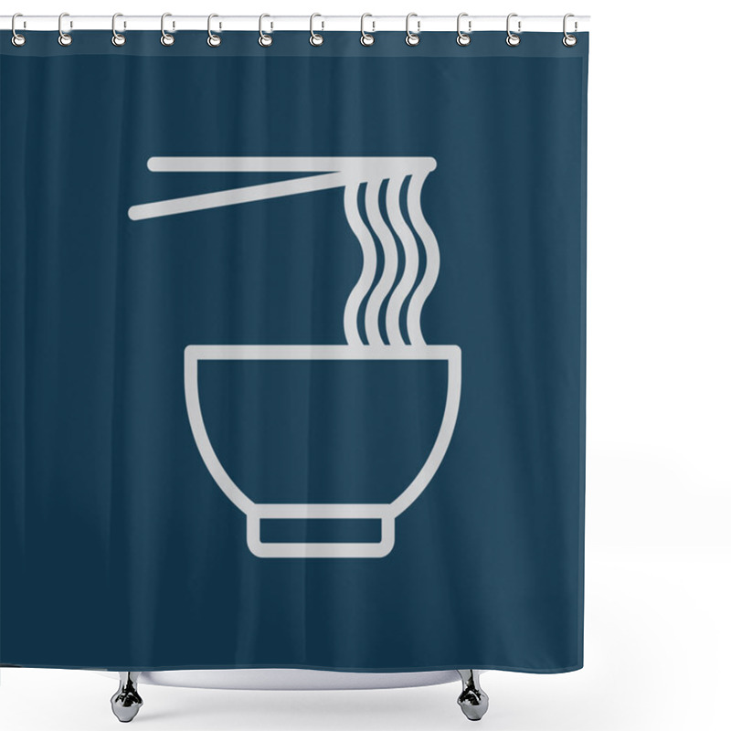 Personality  Bowl Of Noodles Flat Icon, Vector Illustration Shower Curtains