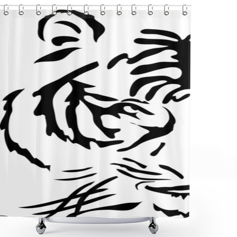 Personality  Half Muzzle Of Bengal Tiger Shower Curtains