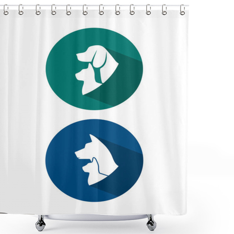 Personality  Pets Icon On White Background Shower Curtains