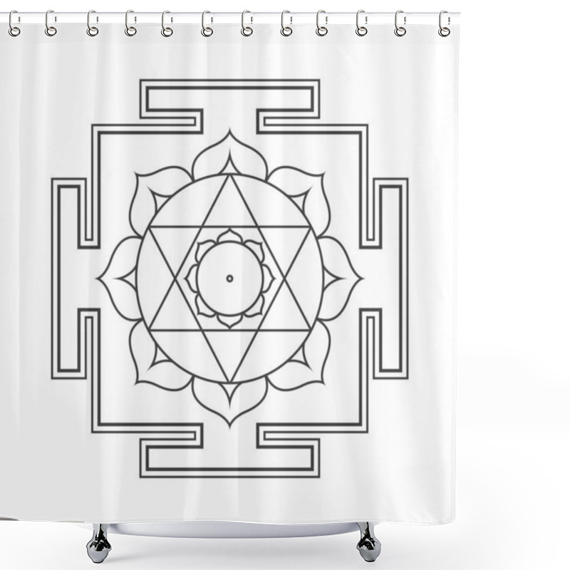 Personality  Hinduism Yantra Sacred Geometry Mandal Shower Curtains