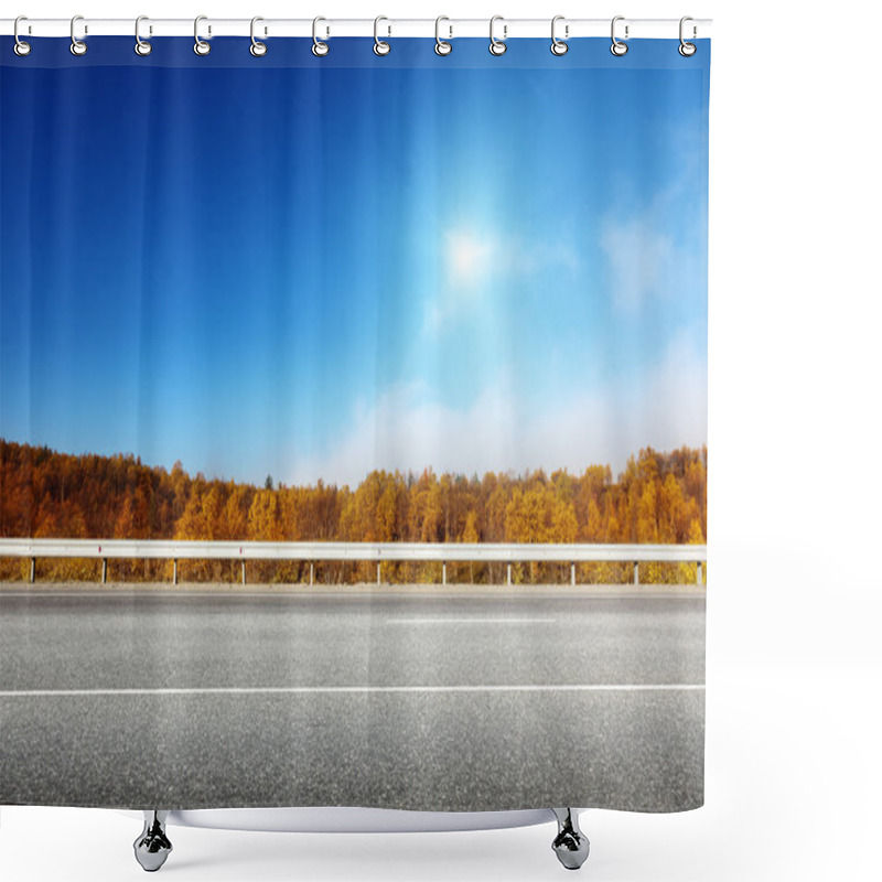 Personality  Road In Autumn Forest Shower Curtains