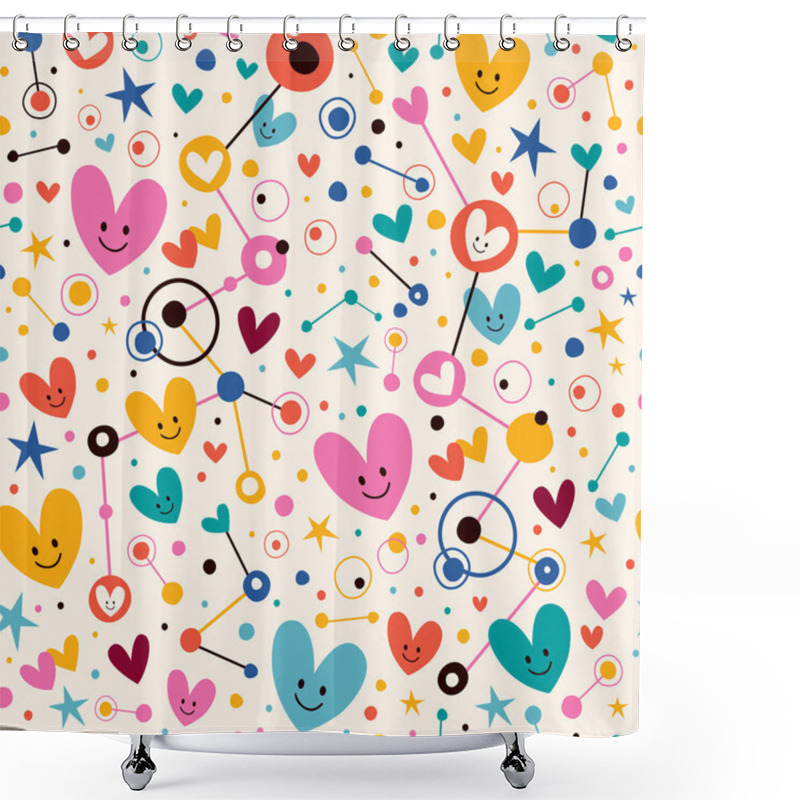 Personality  Hearts, Dots And Stars Funky Pattern Shower Curtains