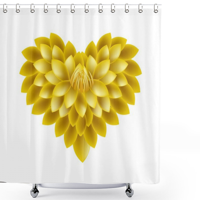 Personality  Yellow Dahlia Flowers In A Heart Shape Shower Curtains