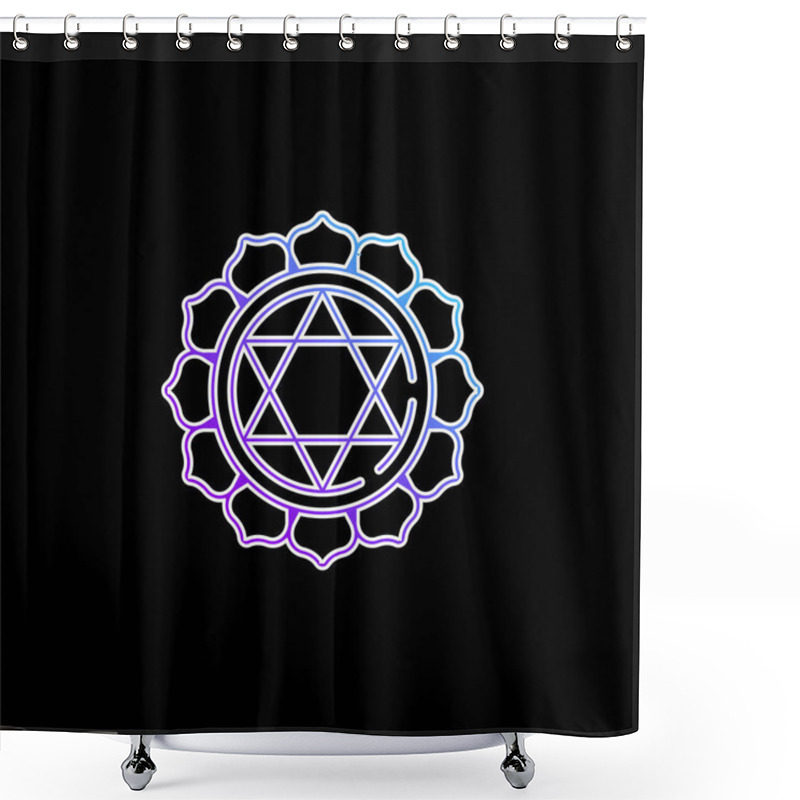 Personality  Anahata Blue Gradient Vector Icon Shower Curtains