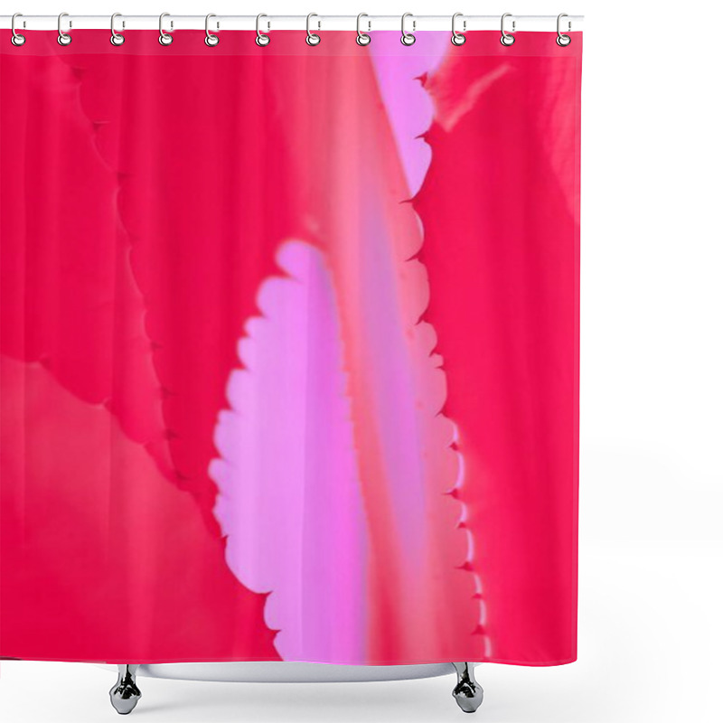 Personality  Vibrant Pink Foliage With Textured Edges Showcasing Natural Beauty. Shower Curtains