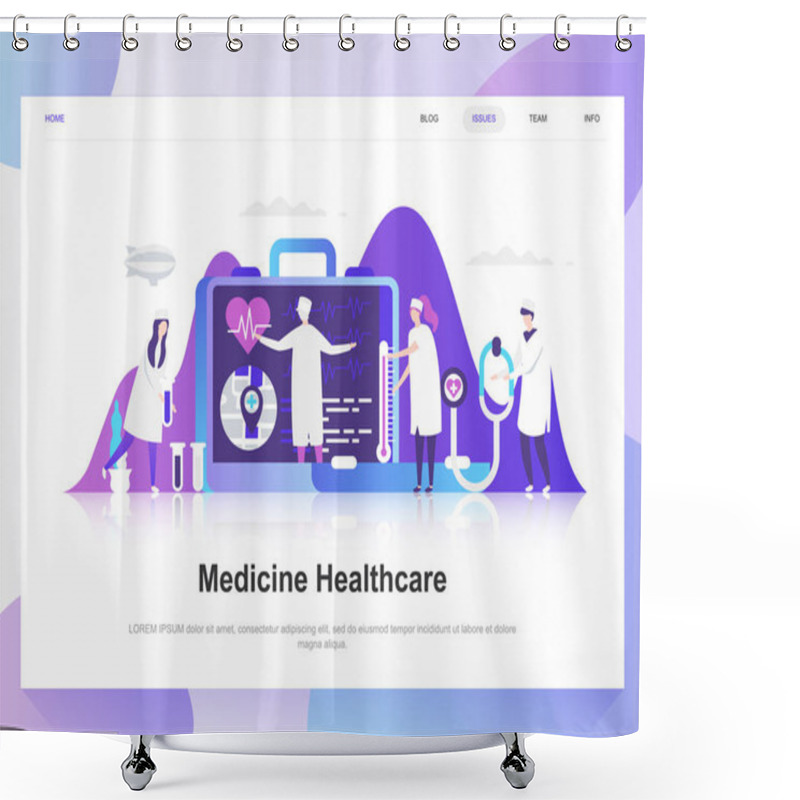 Personality  Medicine And Healthcare Modern Flat Design Concept. Landing Page Template. Modern Flat Vector Illustration Concepts For Web Page, Website And Mobile Website. Easy To Edit And Customize. Shower Curtains