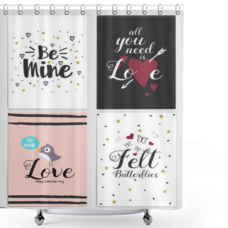 Personality  Trendy Valentines Day Greeting Card Shower Curtains