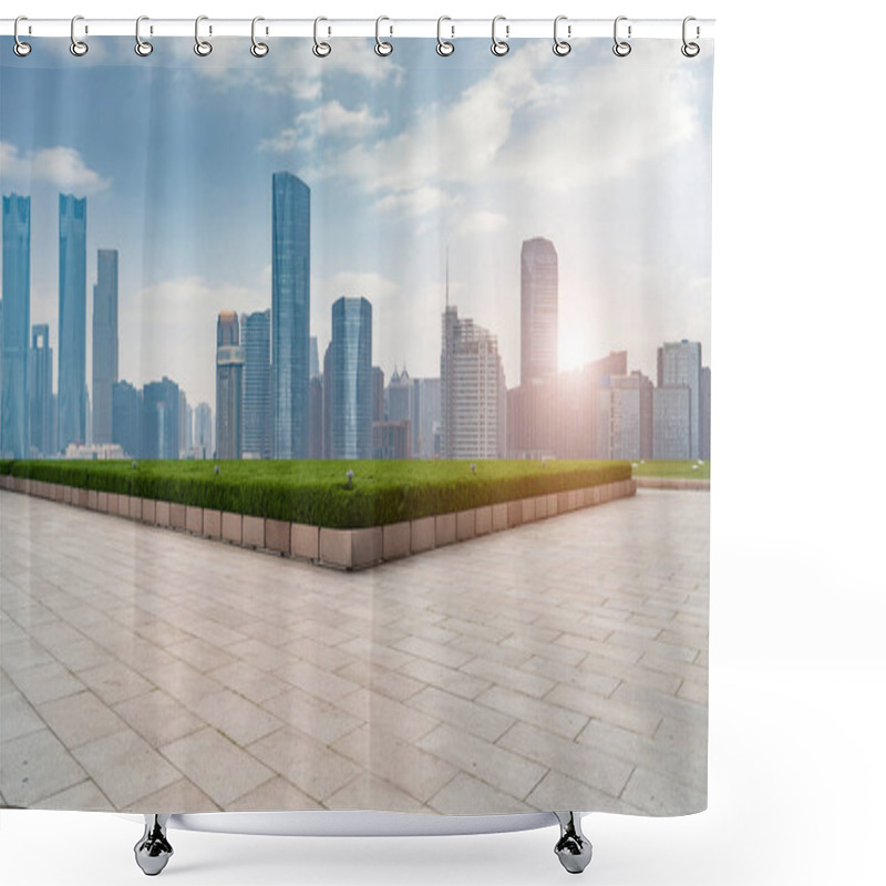 Personality  Road Surface And Nanchang City Skylin Shower Curtains