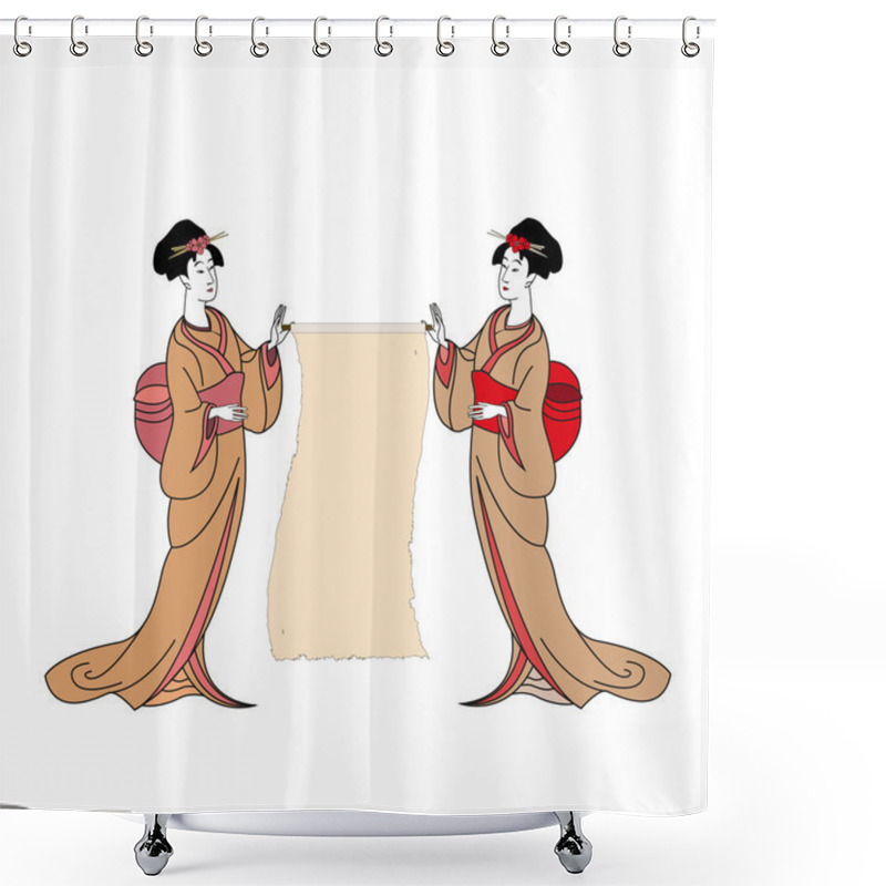 Personality   Background With A Japan Girls Shower Curtains