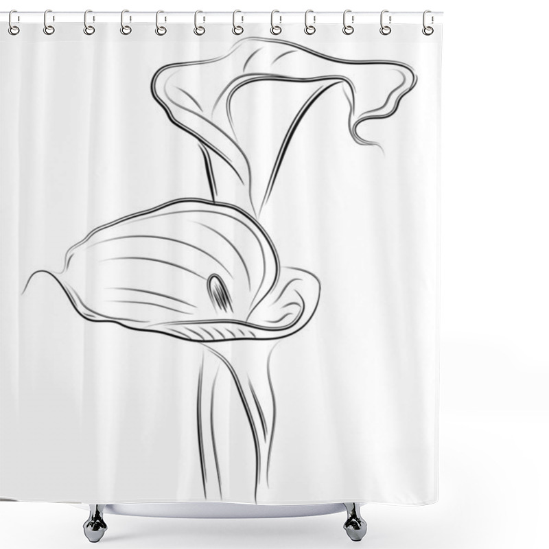 Personality  Vector Flower Calla Twin Shower Curtains