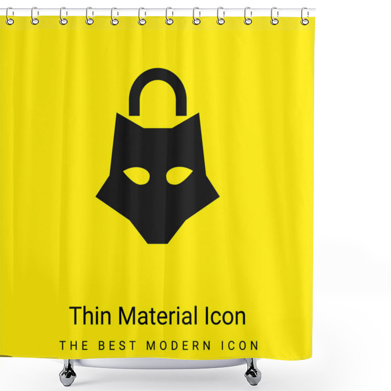 Personality  Animal Padlock Minimal Bright Yellow Material Icon Shower Curtains