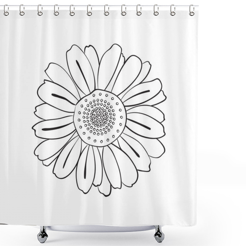 Personality  Daisy, Doodle Style Shower Curtains