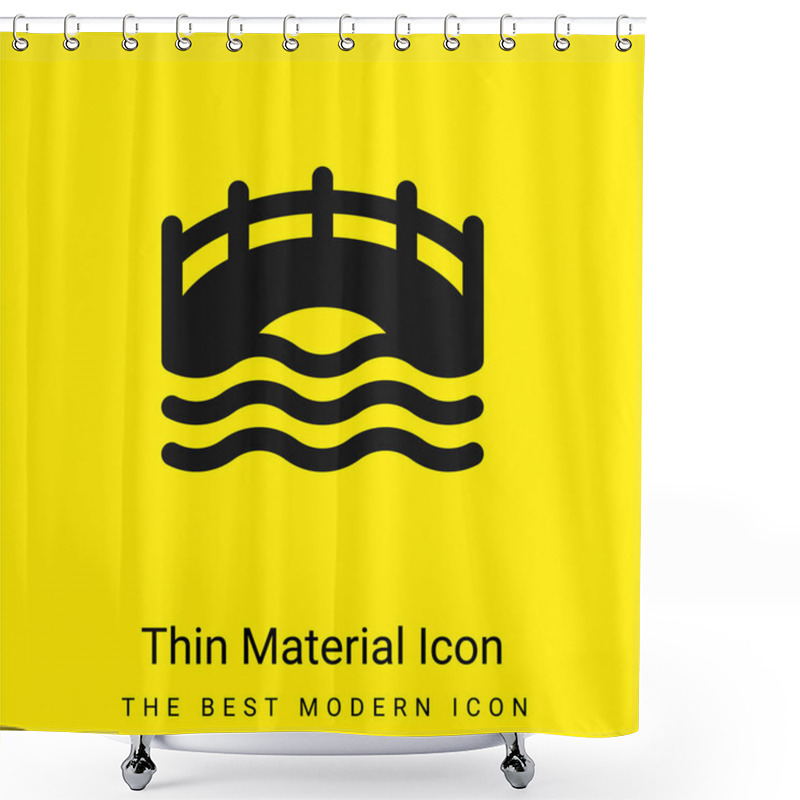 Personality  Bridge Minimal Bright Yellow Material Icon Shower Curtains