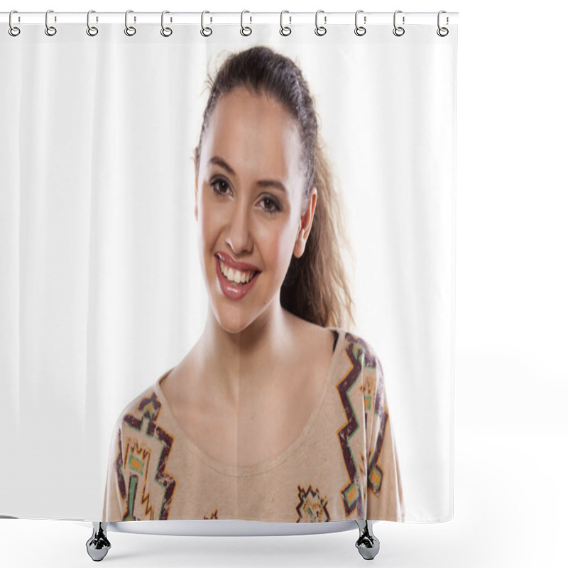 Personality  Smiling Girl Shower Curtains