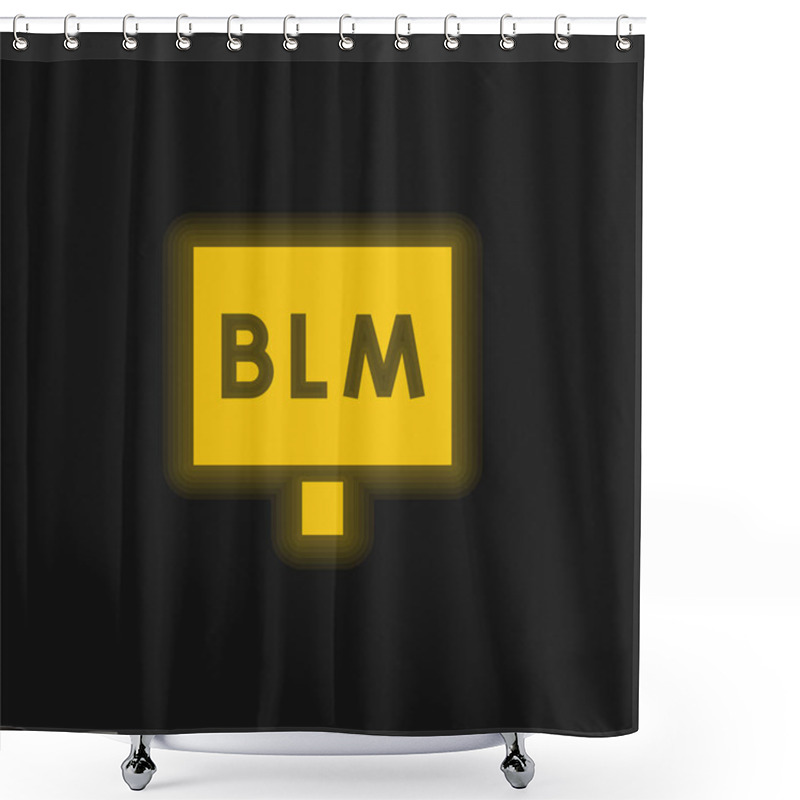 Personality  Blm Yellow Glowing Neon Icon Shower Curtains