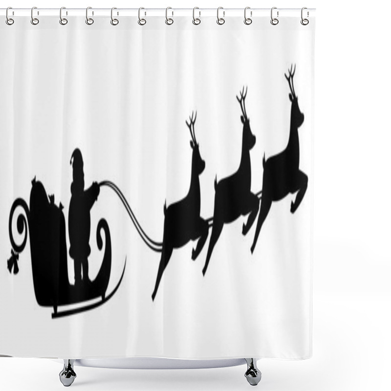 Personality  Santa Claus Fly In A Sleigh Shower Curtains