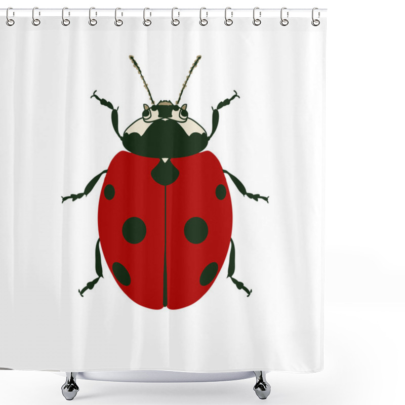 Personality  Ladybug Insect Icon Shower Curtains