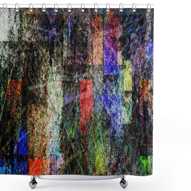 Personality  Modern Abstract, Mondrian Style. 3D Rendering Shower Curtains