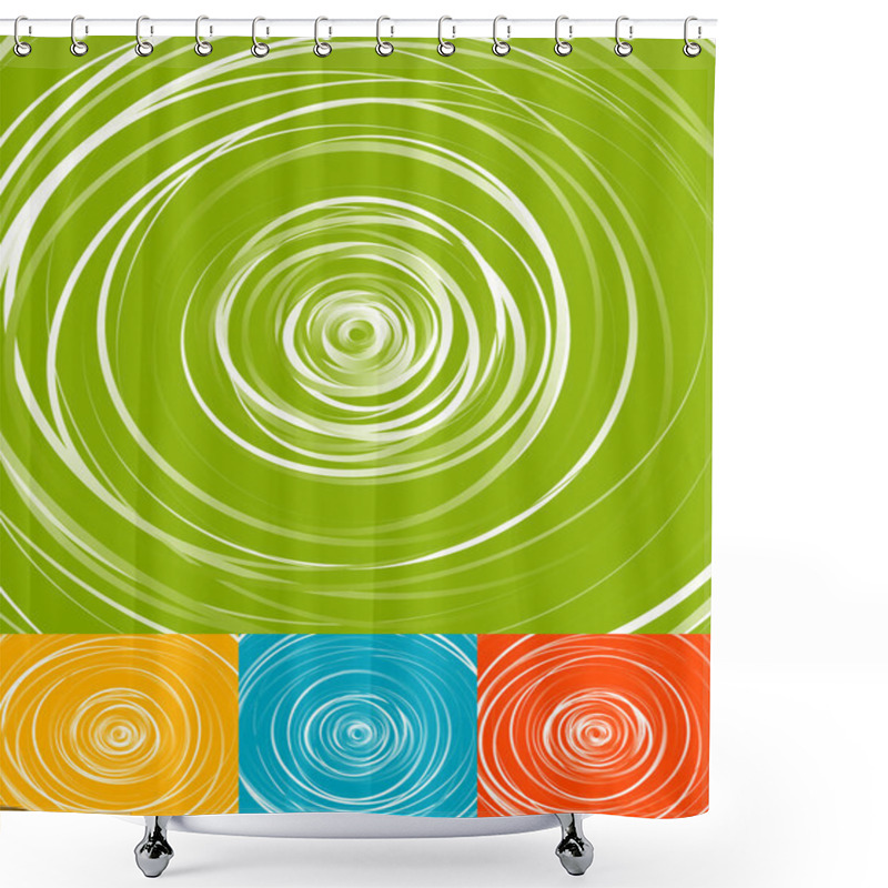 Personality  Radial Circles Abstract Backgrounds Shower Curtains