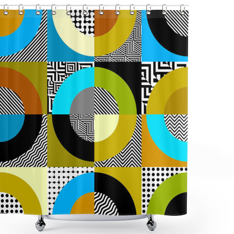 Personality  Classic Polka Dot Pattern In A Patchwork Collage Style. Shower Curtains