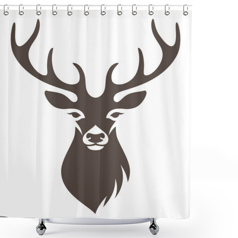 Personality  Stylized Deer Head Isolated Shower Curtains