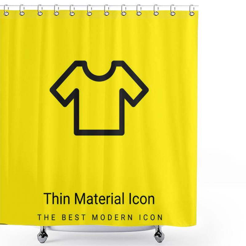 Personality  Basic T Shirt Minimal Bright Yellow Material Icon Shower Curtains