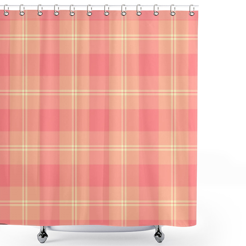 Personality  Pastel Pink And Peach Plaid Pattern.  Perfect For Textile Design, Website Backgrounds, Or Scrapbooking Projects.  Subtle And Elegant, This Seamless Texture Offers A Soft, Feminine Aesthetic. Shower Curtains